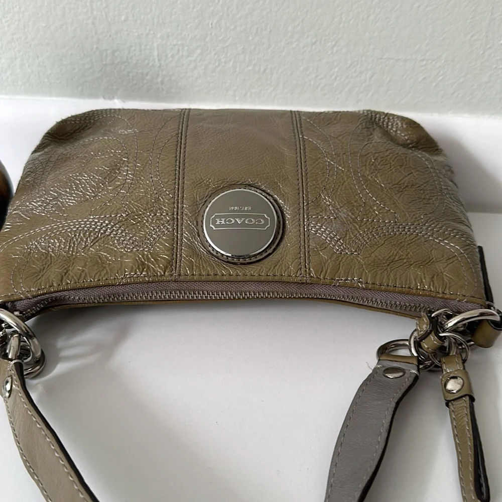Coach Olive Green Leather Hobo Shoulder Bag